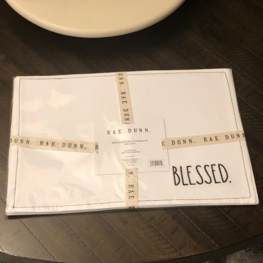 CLEARANCE❗️Rae Dunn BLESSED. Placemats Set of 4